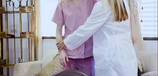  Sexy blonde nurse gets her pussy licked